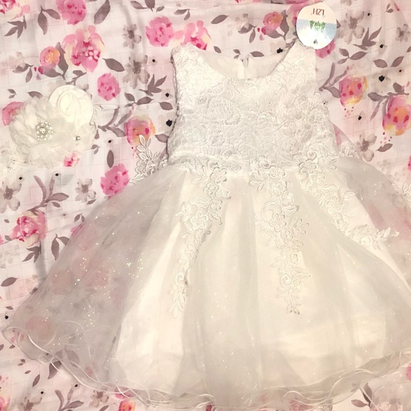 LZH Other - LZH Baby Girl Ivory Tulle & Lace Formal Party Dress - Size 24 months
